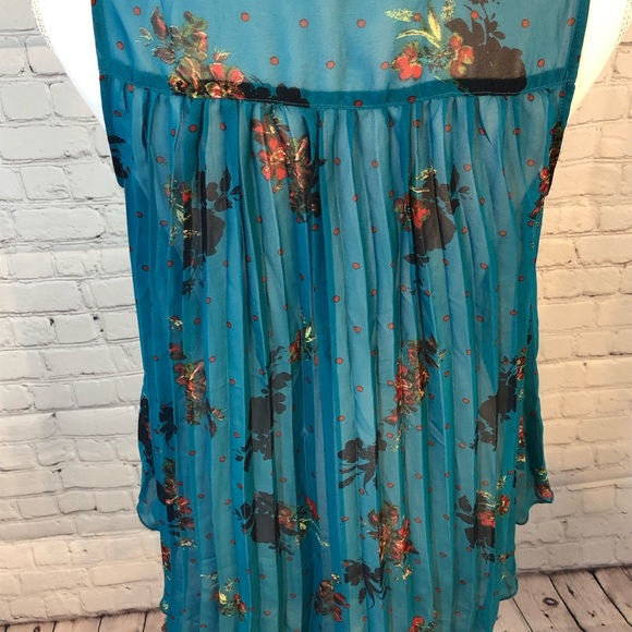 XHILARATION Sleeveless Blouse High Low Sheer Floral-Small - Picture 4 of 4